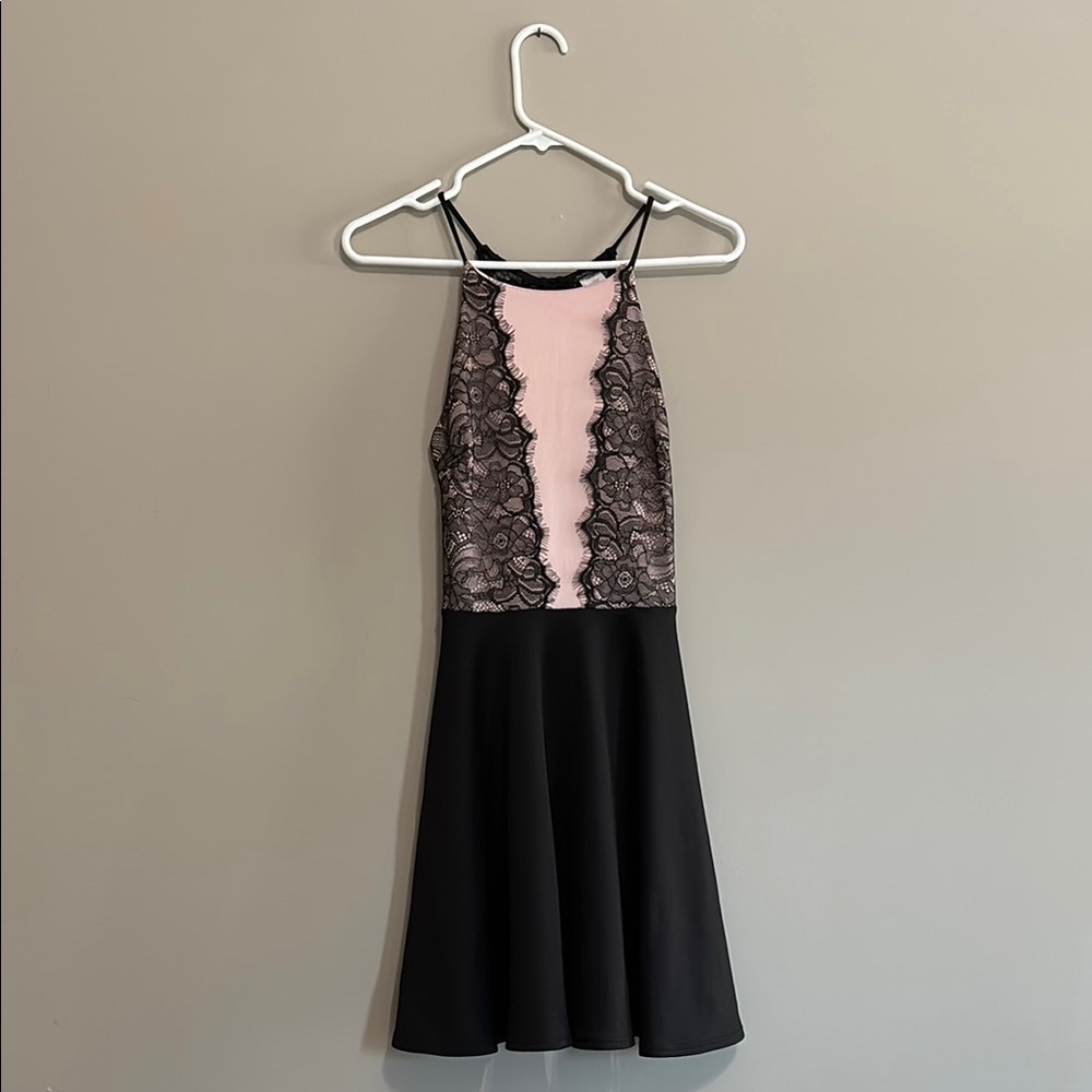 Black Halter Fit and Flare Dress